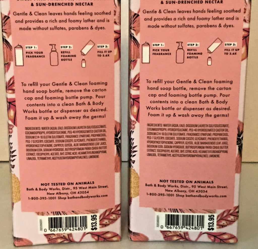 Pink Pineapple Sunrise Foam Hand Soap Refill Cartons - 32 oz, 2 Pack