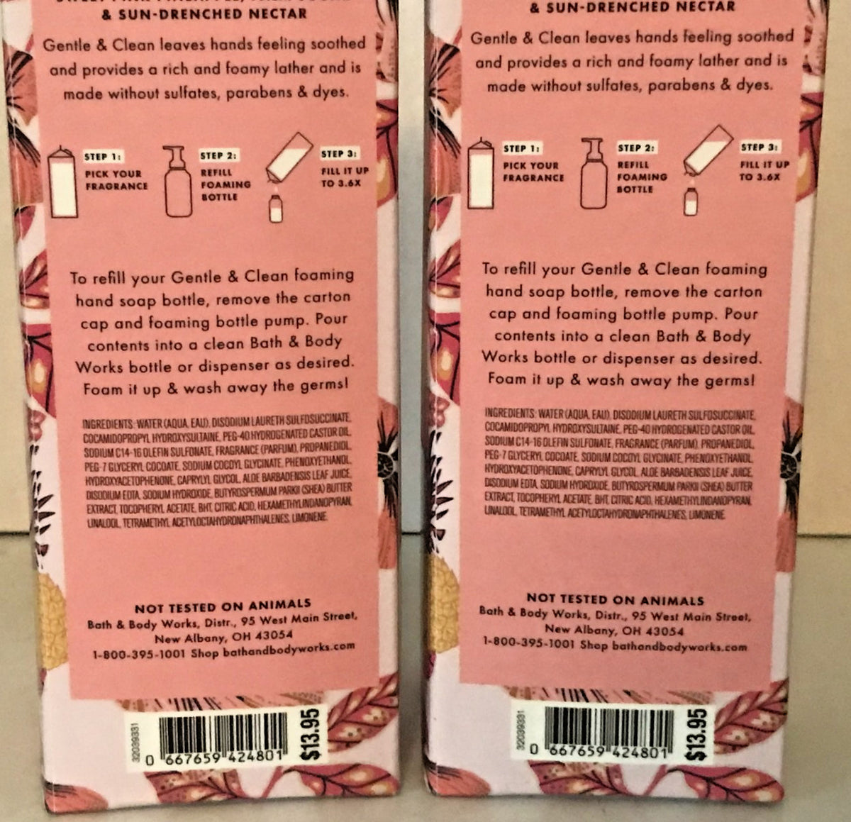 Pink Pineapple Sunrise Foam Hand Soap Refill Cartons - 32 oz, 2 Pack