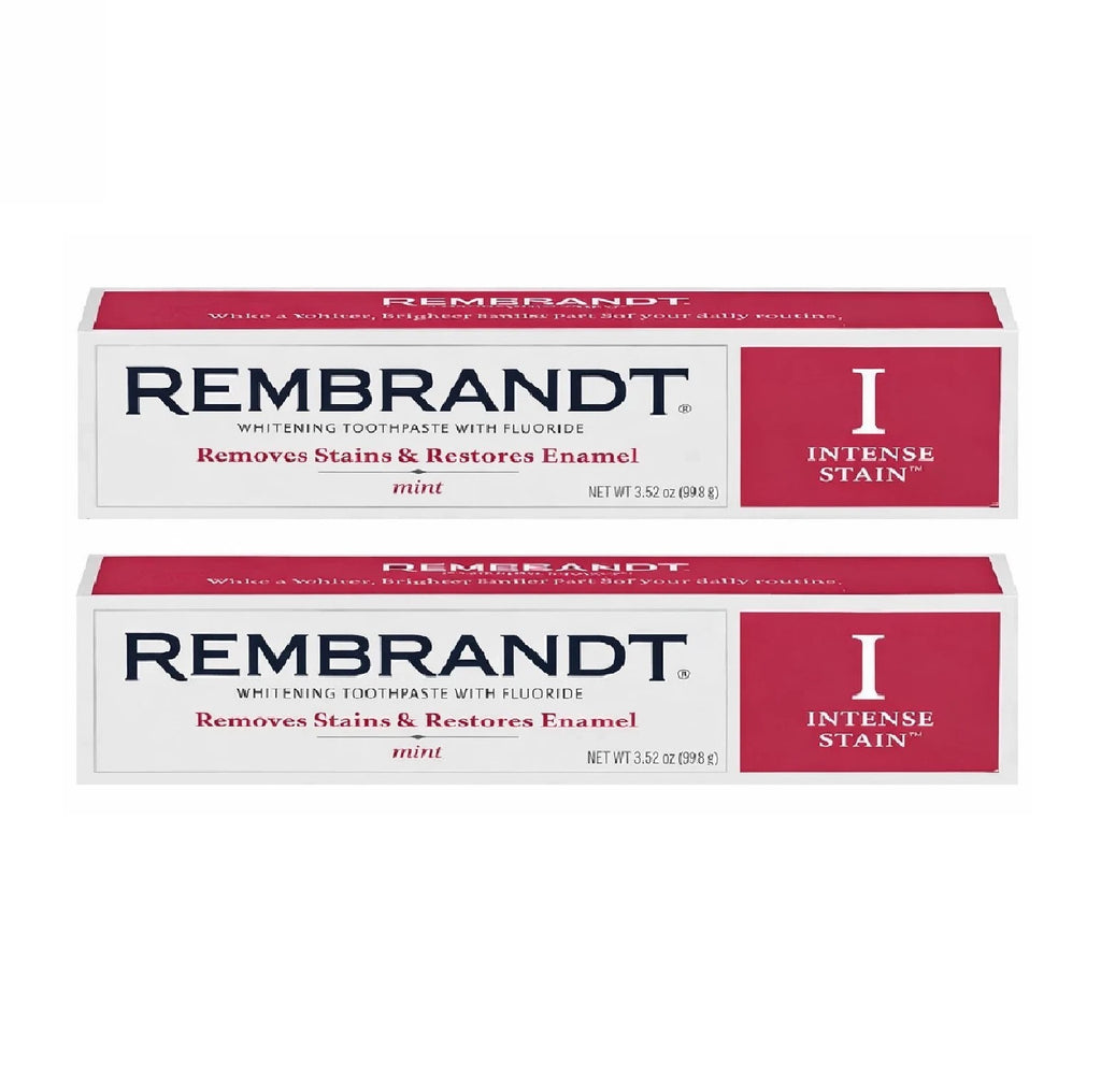 Rembrandt Whitening Toothpaste Mint 3.5oz - Stain Remover & Enamel Care (2 Pack)