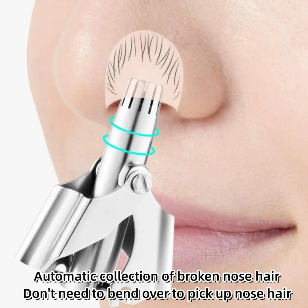 Waterproof Stainless Steel Nose & Ear Hair Trimmer - No Battery Needed