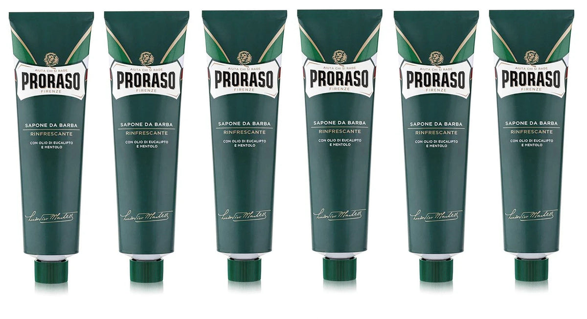 Proraso Eucalyptus Menthol Shaving Cream Tube Pack - 150ml, 6-Pack