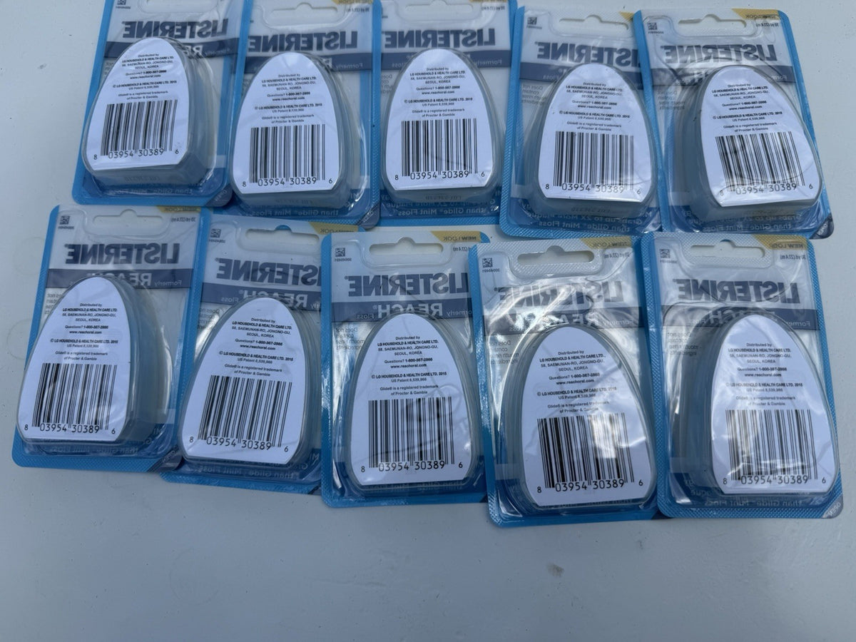 Lot of 10 Mint Dental Floss 30 Yards - Ultraclean Micro-Grooves® Technology