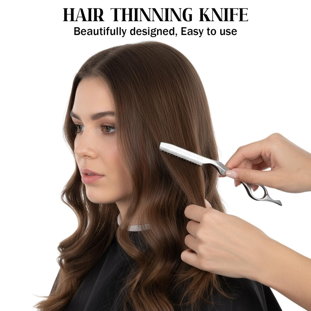 Hair Thinning Razor Kit with Stainless Steel Blades - 6.9 Inch Professional Hair Cutting Tool