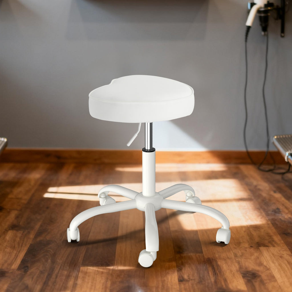 Ergonomic Rolling Stool with Heart-Shaped Seat for Salon & Tattoo Artists