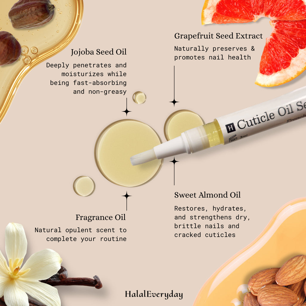 Nail & Cuticle Oil Serum with Vegan, Halal, Kosher Certification – Moisturizing & Repairing