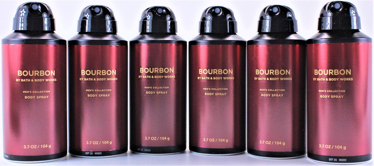 Men's Bourbon Body Spray Deodorant - Fresh & Long-Lasting 3.7oz - Pack of 6