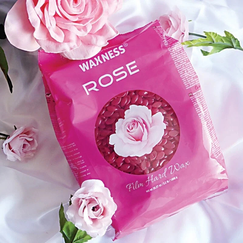 Hard Wax for Hair Removal - Rose Scented Film Wax 2.2 lb / 1 kg, Made in Italy