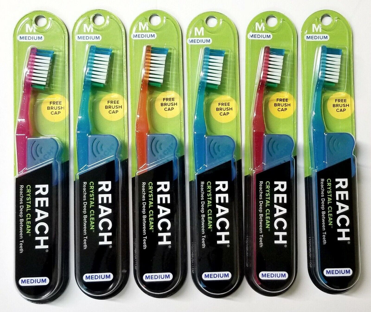 Medium Firm Reach Toothbrush with Multi-Color Bristles - 1 Pack