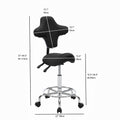 Ergonomic Saddle Stool with Wheels, Adjustable Height, Swivel Seat