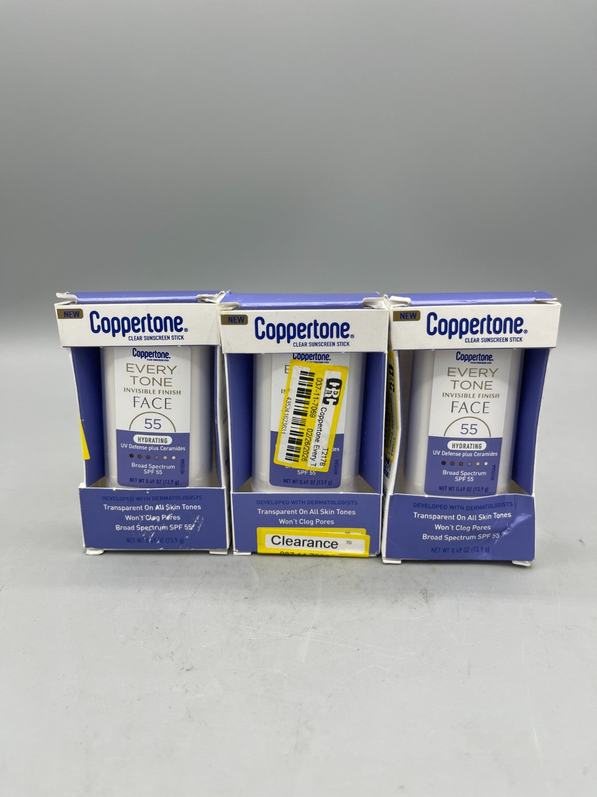 SPF 55 Sunscreen Face Stick 3-Pack - Travel-Friendly Sun Protection