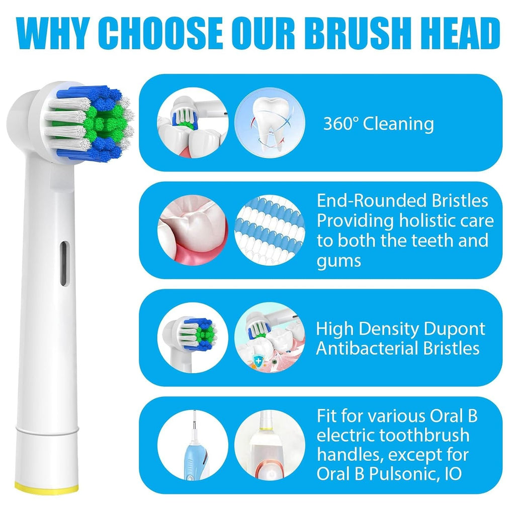 Electric Toothbrush Heads Compatible with Oral B Braun - Multi Pack Sizes