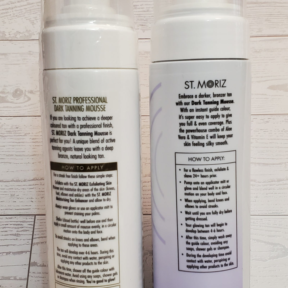 2x Dark Self Tanner Mousse Sunless Instant Tan - Professional Quality