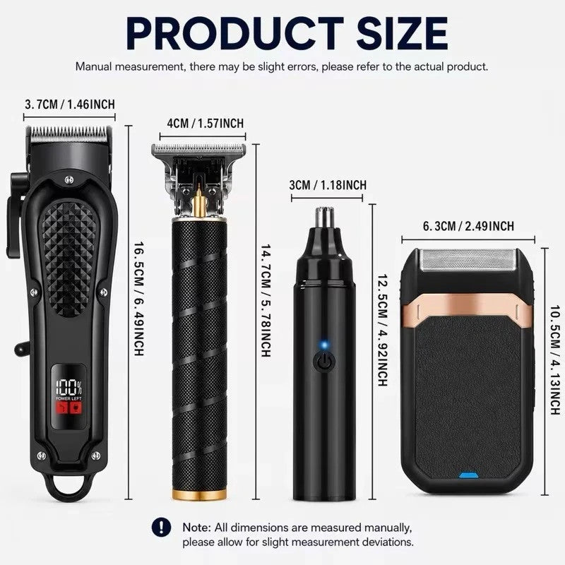 Rechargeable Electric Grooming Kit with LCD Battery Display