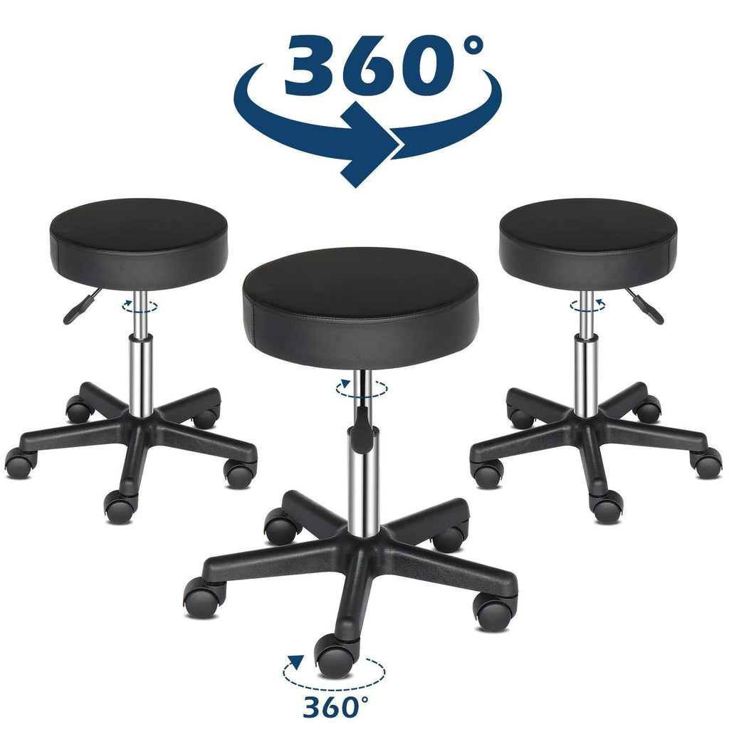 360 Degree Rotation Salon Stool with Hydraulic Height Adjustment and Casters