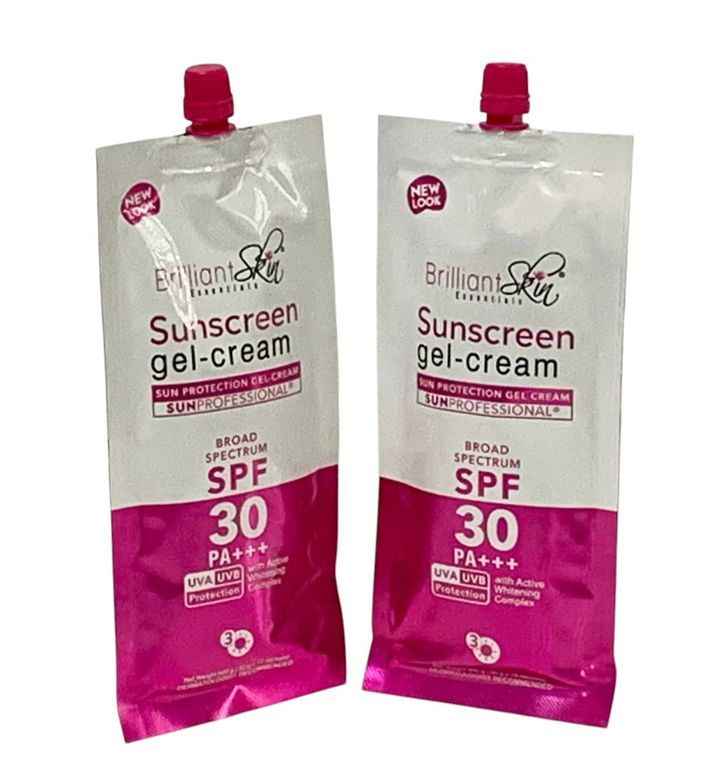 SPF30 Sunscreen Gel-Cream Set - Broad Spectrum Hydrating Face Sunblock, Sachet Pack of 2