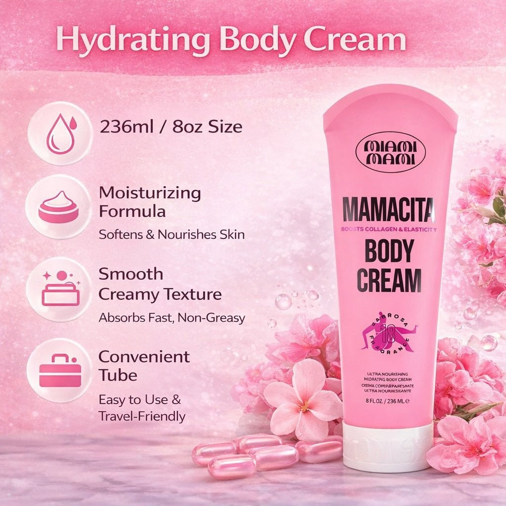 Moisturizing Body Cream for Women - 8oz Hydrating Skin Care