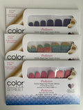 Pedicure Nail Strips Lot of 3 - Evening Sky & Strawberry Colors