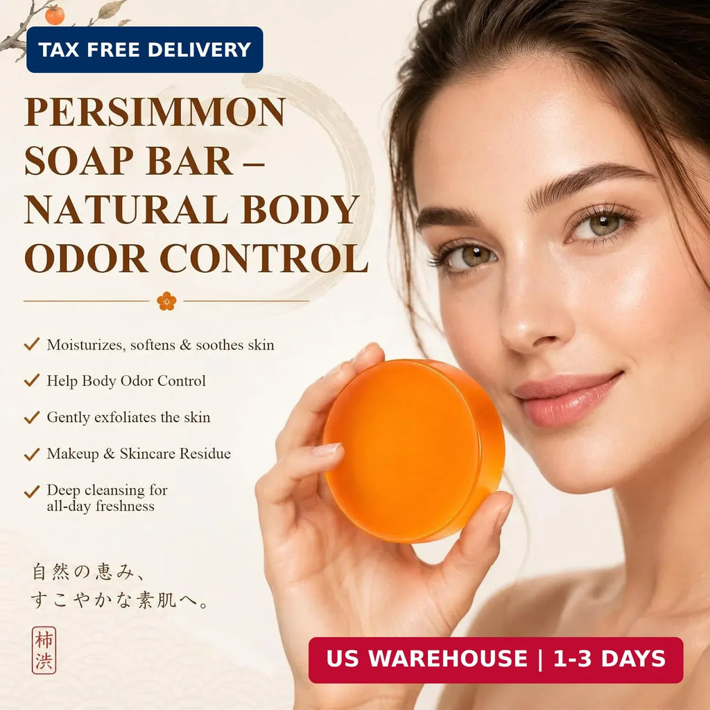 Persimmon Body Soap for Odor Control - Natural Japanese Persimmon Extract, Gentle & Refreshing