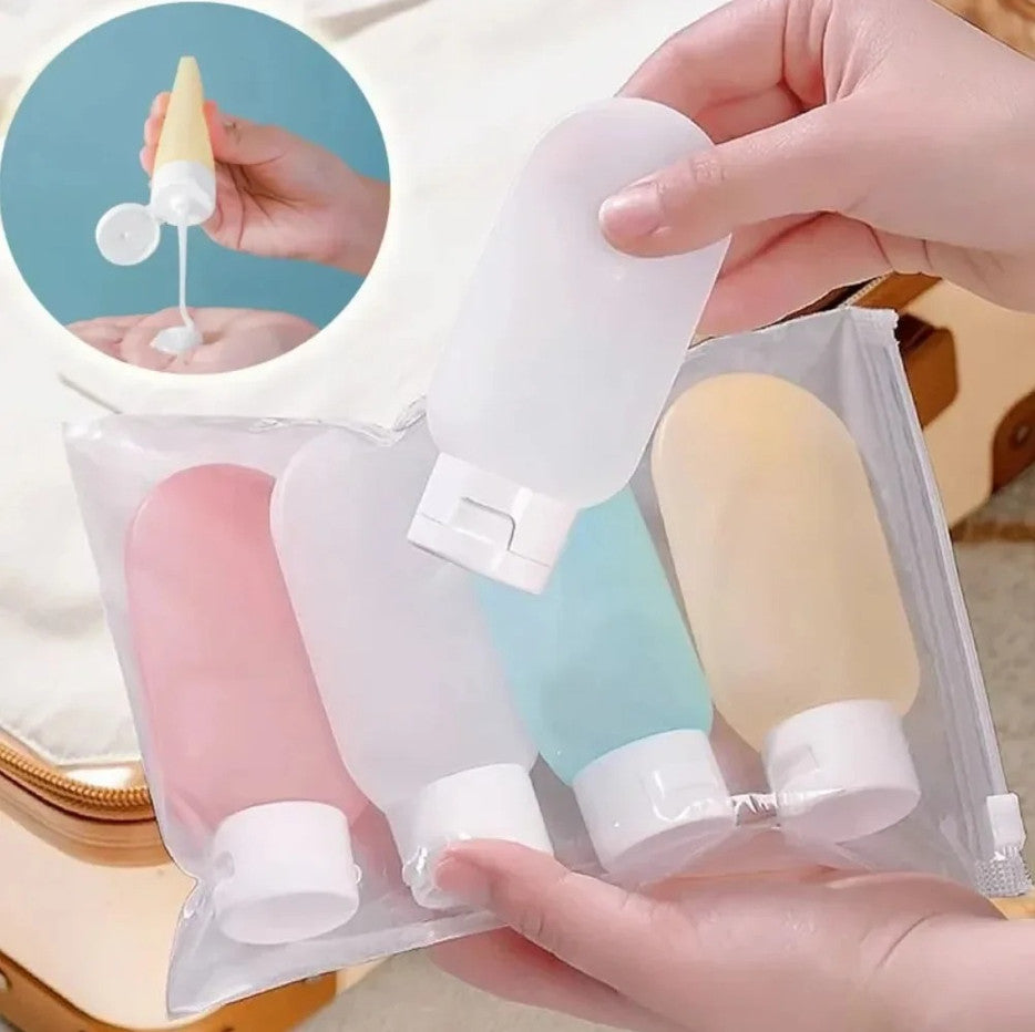4-Pack 60ml Refillable Travel Bottles Set for Toiletries & Liquids