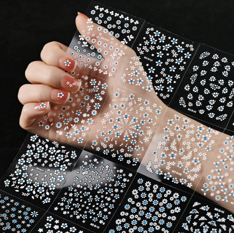 Nail Art Sticker Decal Set for 3D Nail Design - Multiple Colors & Sheets