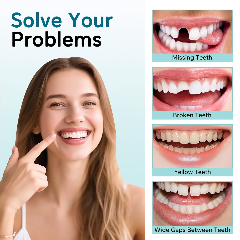 Silicone Denture Repair Kit for Upper & Lower Teeth - DIY Teeth Glue Set
