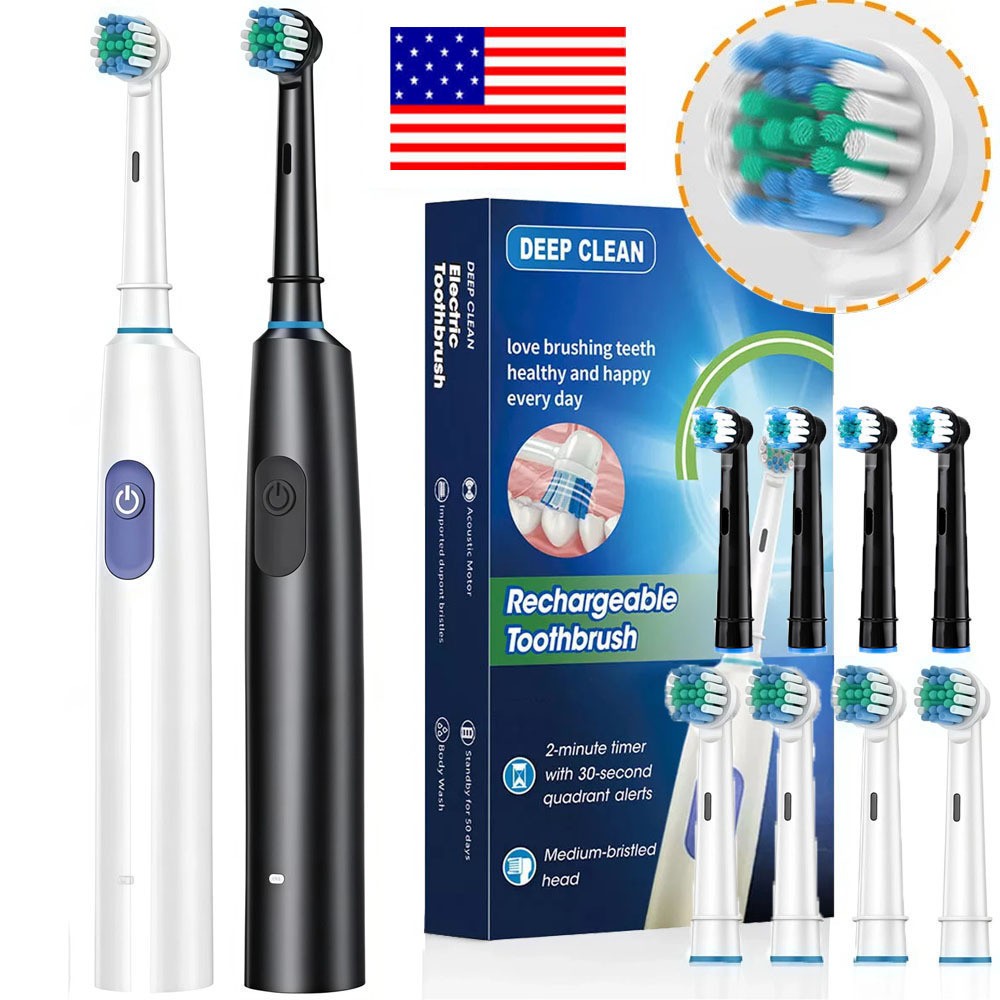 Rechargeable Electric Toothbrush with 5 Modes and 4 Replacement Heads