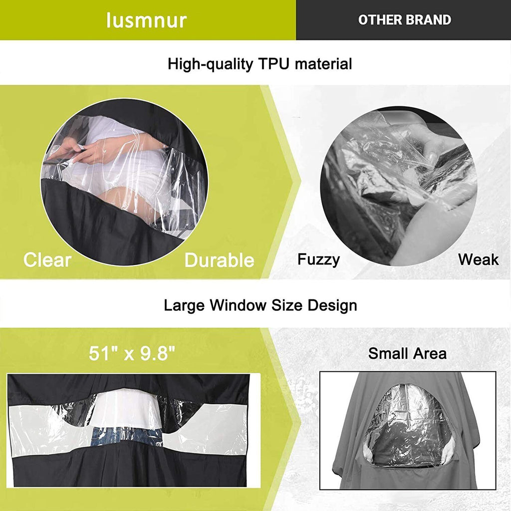 Adult Hair Cutting Cape with Transparent Window and Adjustable Clips - Salon Barber Gown