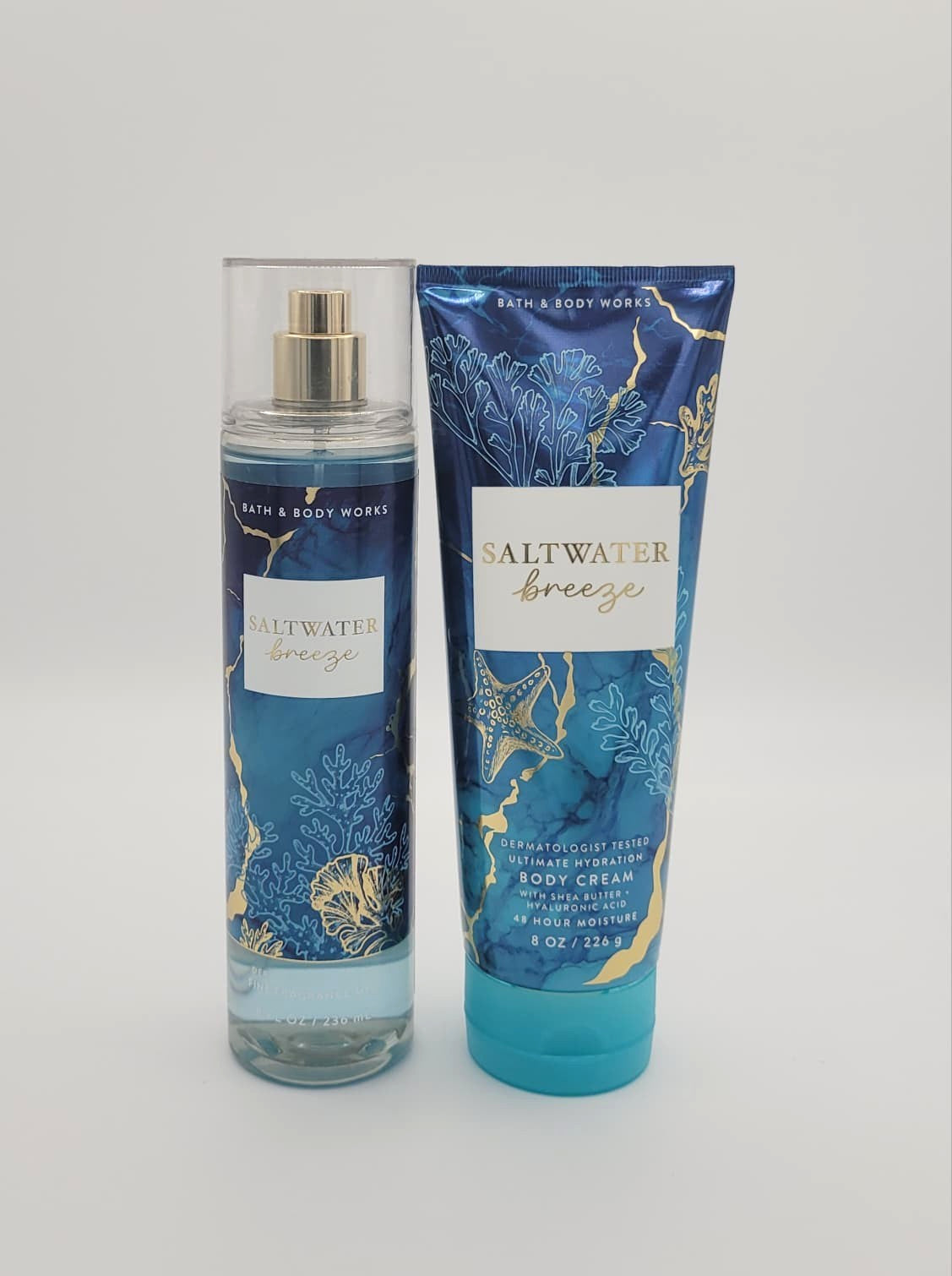 Saltwater Breeze Body Mist & Body Cream Set - Fresh Linen & White Musk