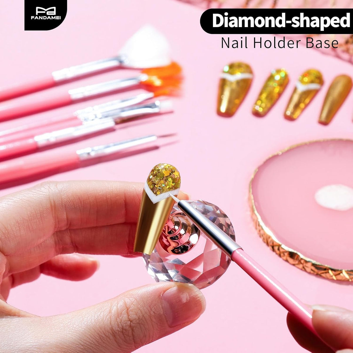 Nail Art Tools Kit with Brushes Dotting Tools & Palette for DIY Nails