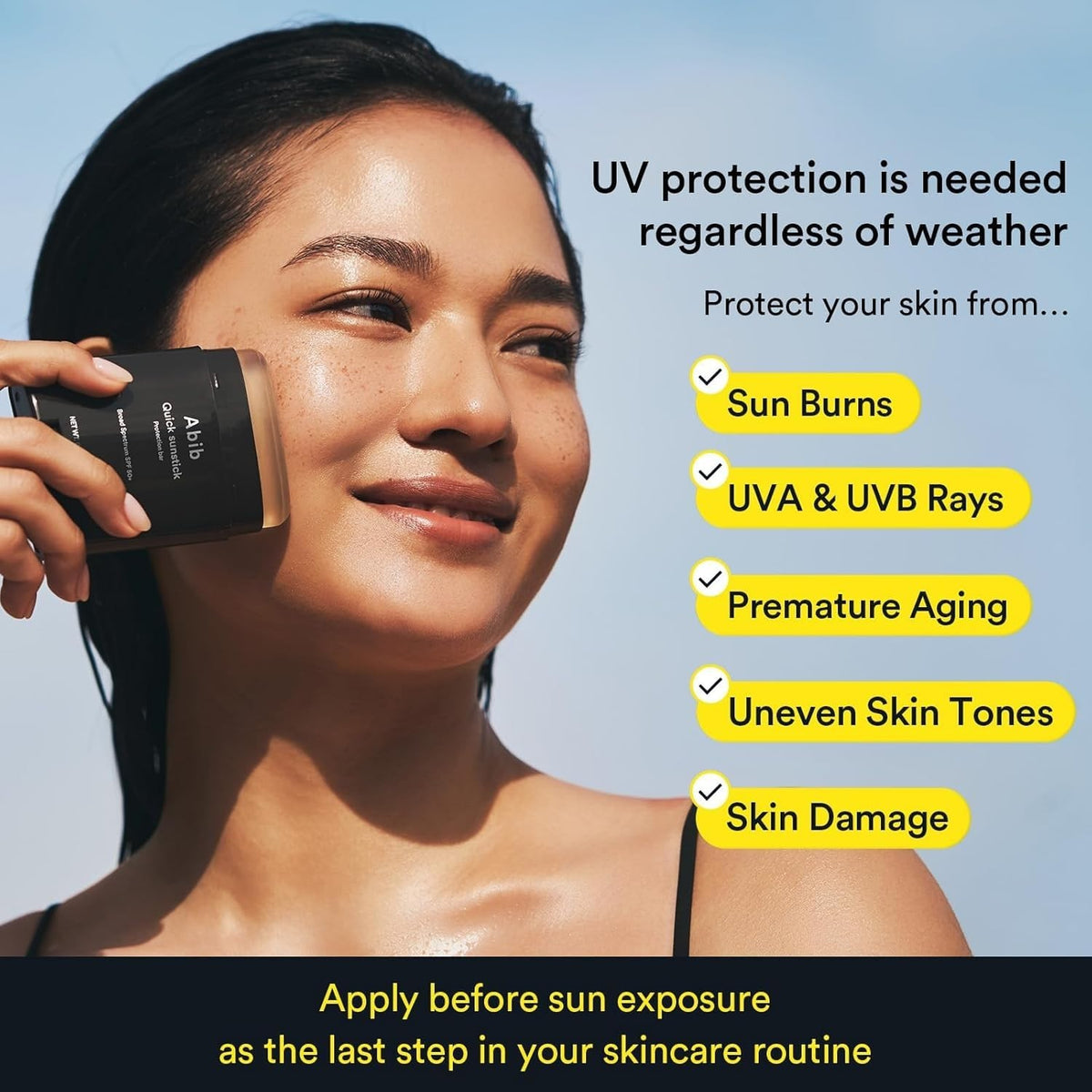 Broad Spectrum SPF 50 Sunscreen Stick for Sensitive Skin - Hydrating & Glowy