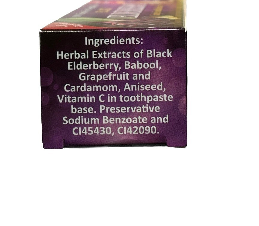 Black Elderberry Toothpaste 6 Pack - Fluoride-Free Herbal Oral Care
