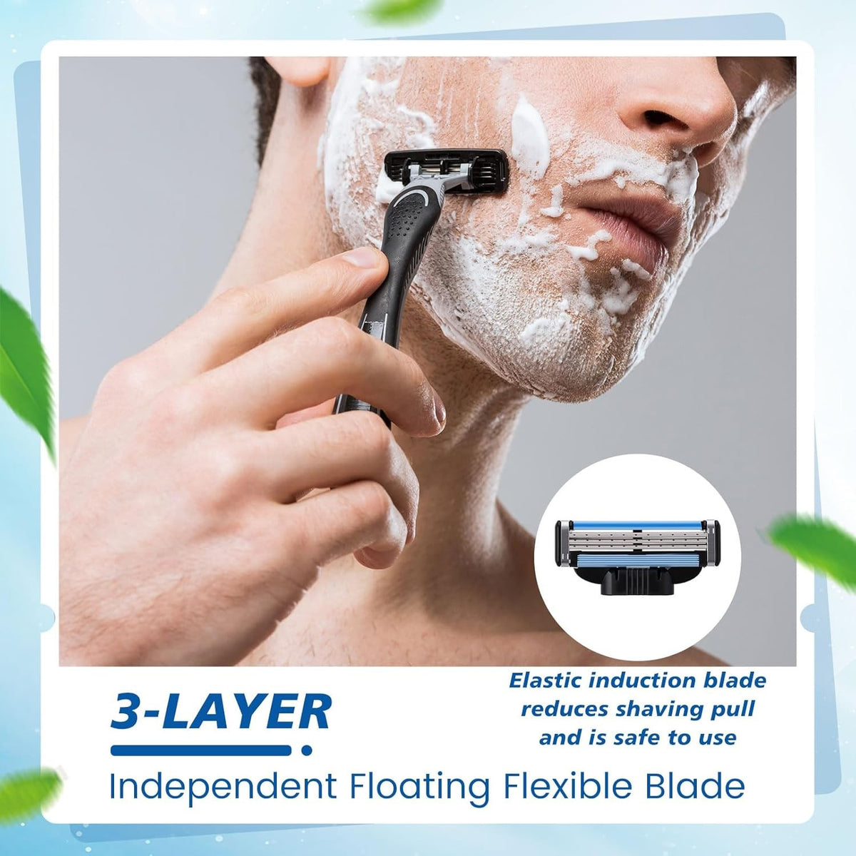 16-Pack Razor Blade Refills for Mach 3 Men’s Shaving Razors - Compatible with Gillette