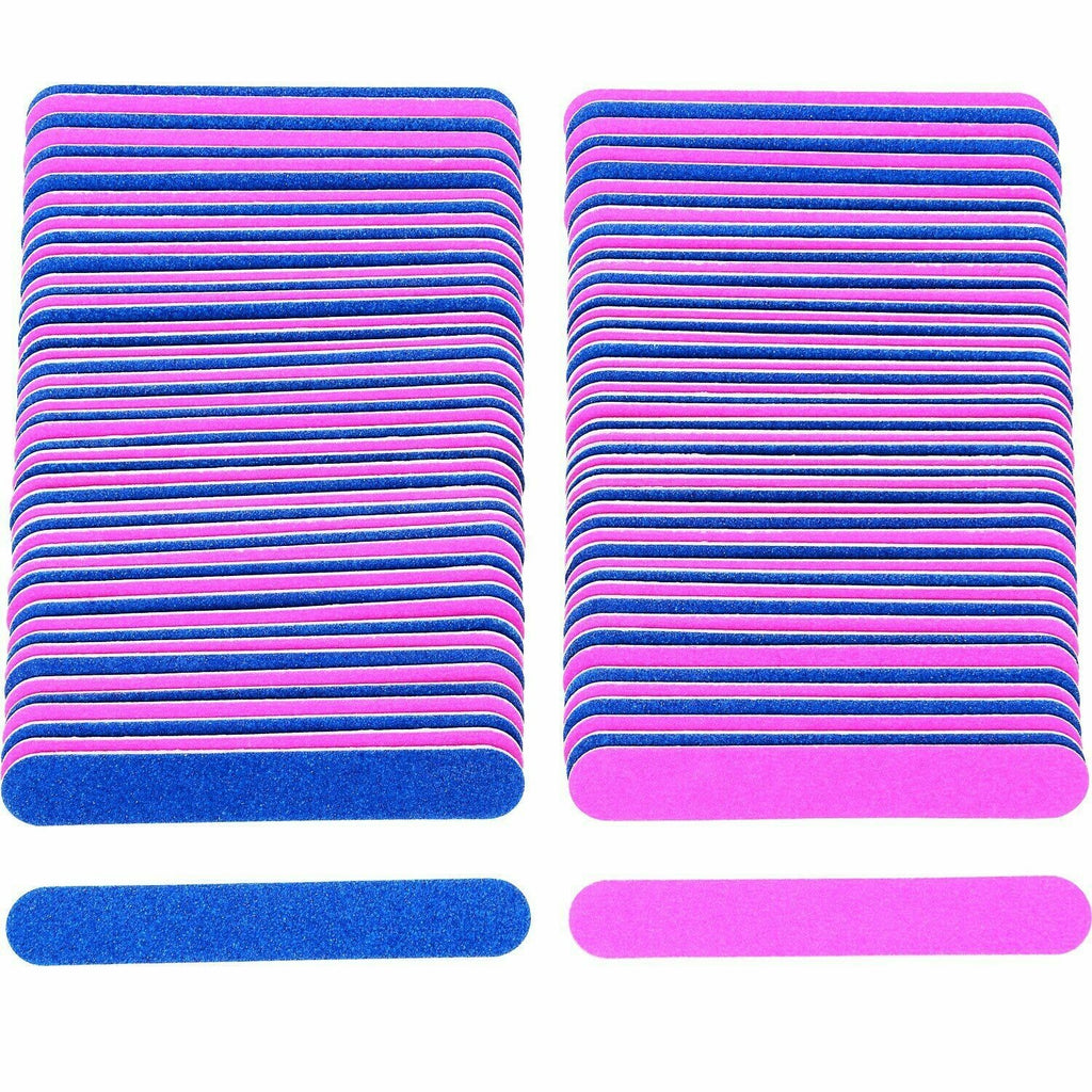 Mini Double Sided Nail Files Set - 10 Disposable Manicure Tools 2 Inch Grit 100/240