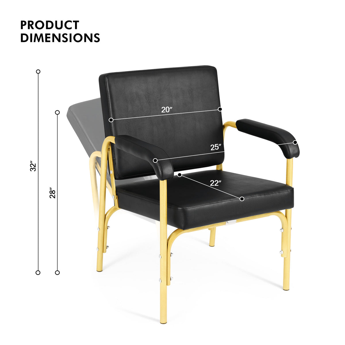 Heavy Duty Reclining Barber Shampoo Chair for Salon & Barbershop