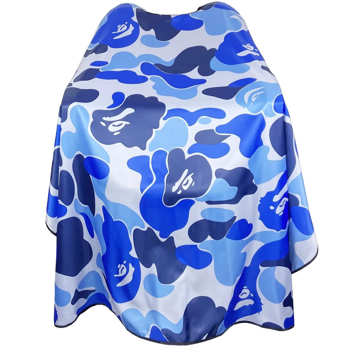 Adult Camouflage Barber Cape, Lightweight Hairdressing Cloak, One Size Blue