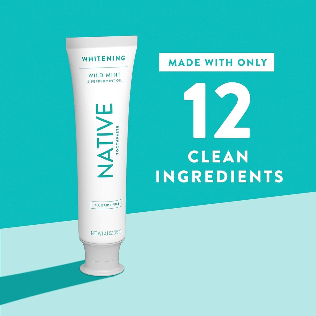 Fluoride-Free Whitening Toothpaste for Adults & Kids 2+ - Wild Mint 3-Pack