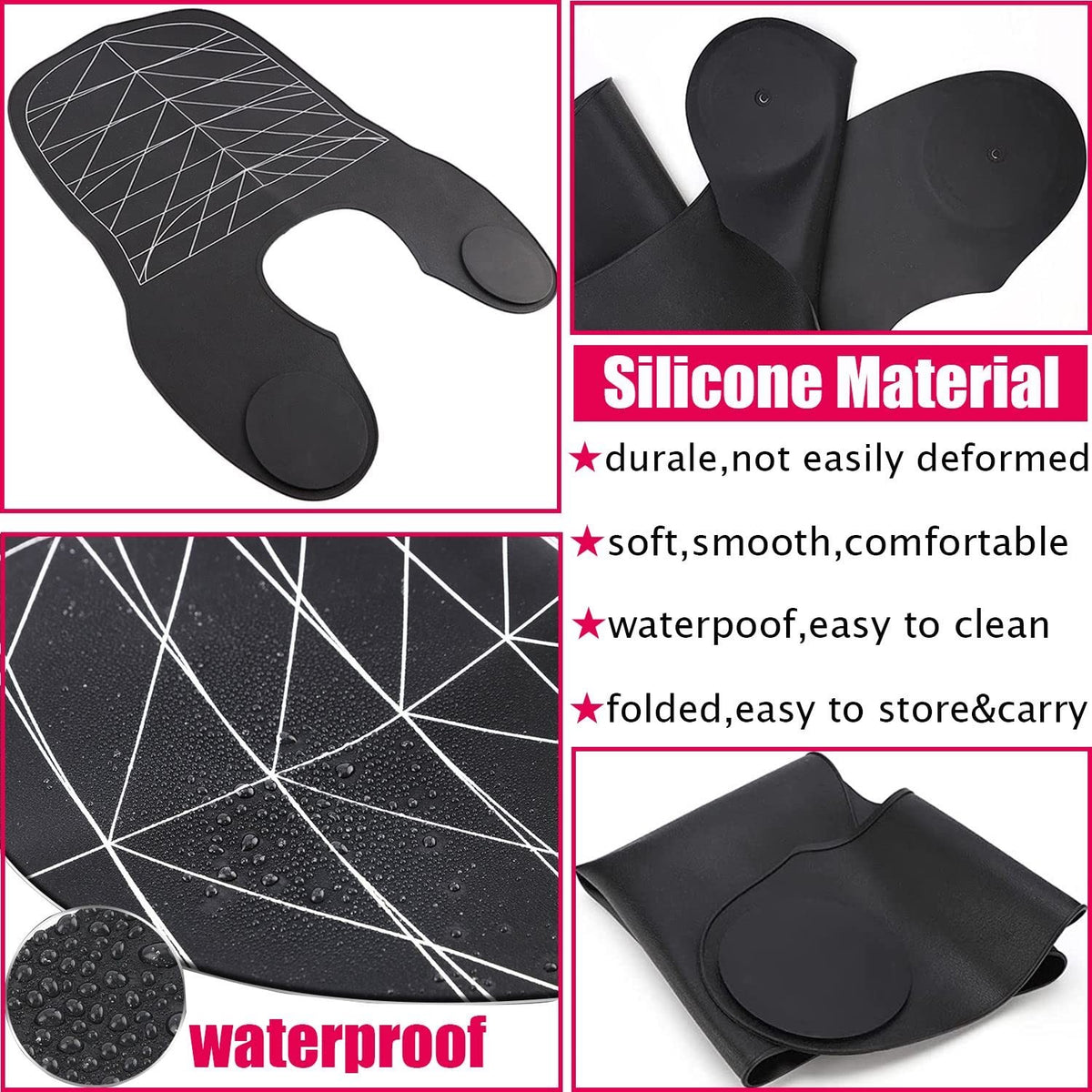 Hair Cutting Guide Collar Silicone Waterproof 21.5x16.5in for Salons & Home