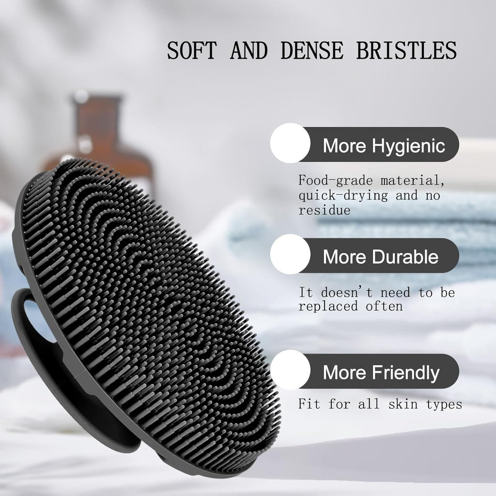 Food-Grade Silicone Body Scrubber Shower Brush - Hygienic Handheld Cleaning Tool