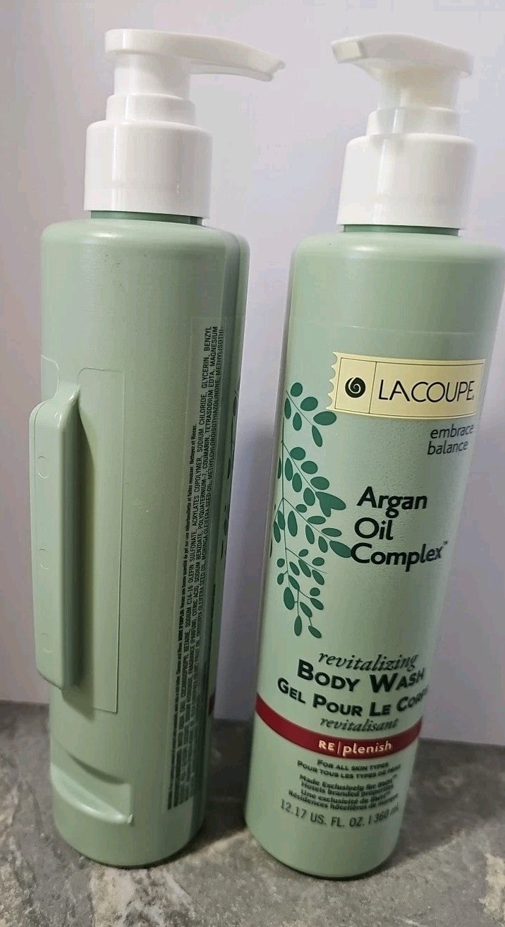 Argan Oil Body Wash - Revitalizing 12 oz Bottles, Pack of 2