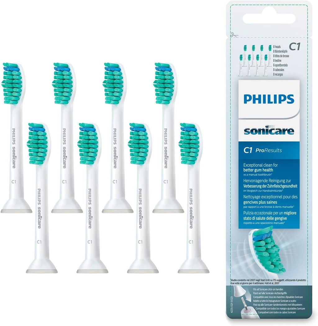8 Pack Philips Sonicare C1 Simply Clean Replacement Brush Heads for Electric Toothbrush