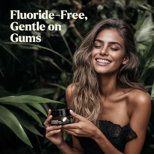 Charcoal Powder - Natural Fluoride-Free Toothpaste with Spearmint - Brighten Smile