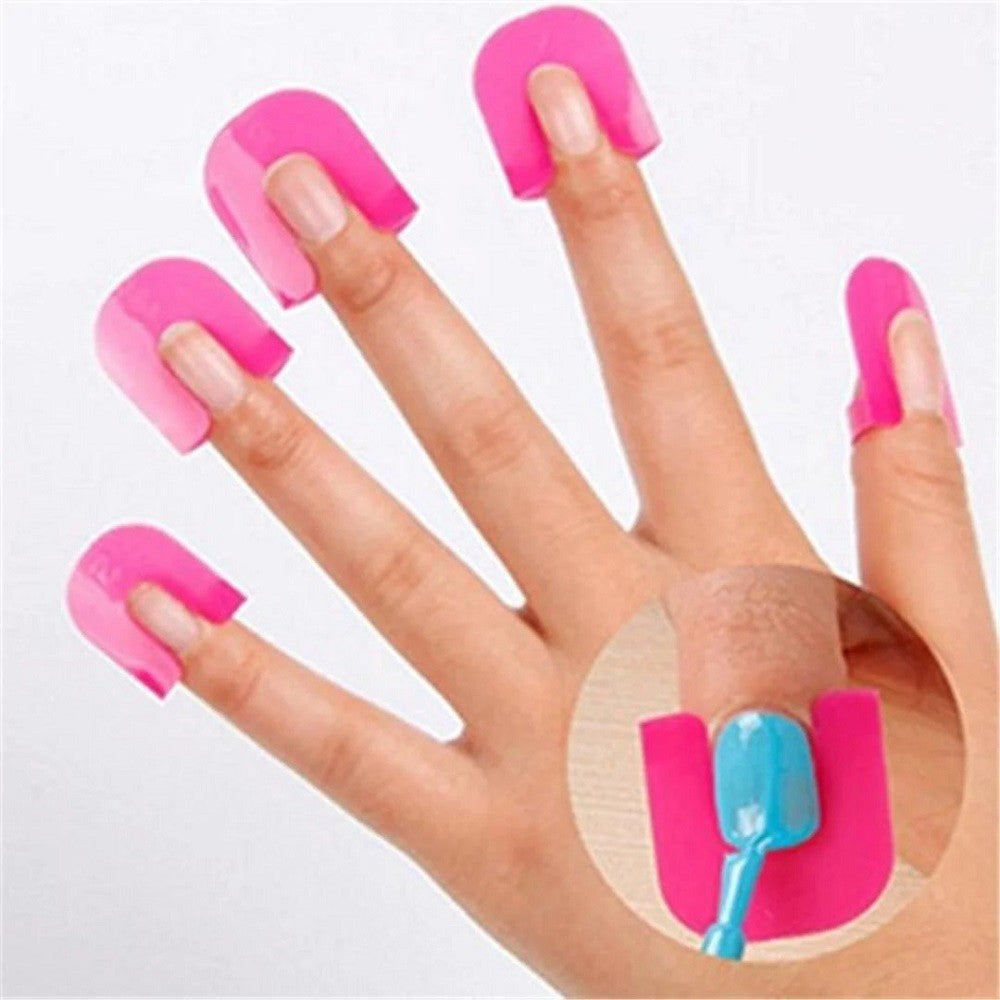 Reusable U-Shape Nail Polish Protectors & Stencils Set for DIY Manicures