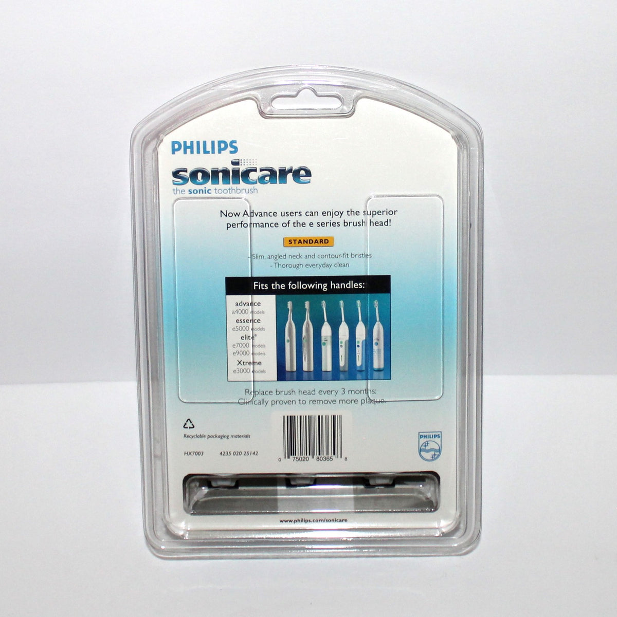 Philips Sonicare Toothbrush Heads 3 Pack HX7003 Replacement for e Series, Essence, Elite Models