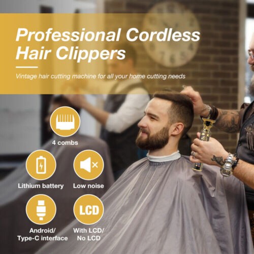 Men's Electric Hair Clippers & Beard Trimmer Set with LCD Display