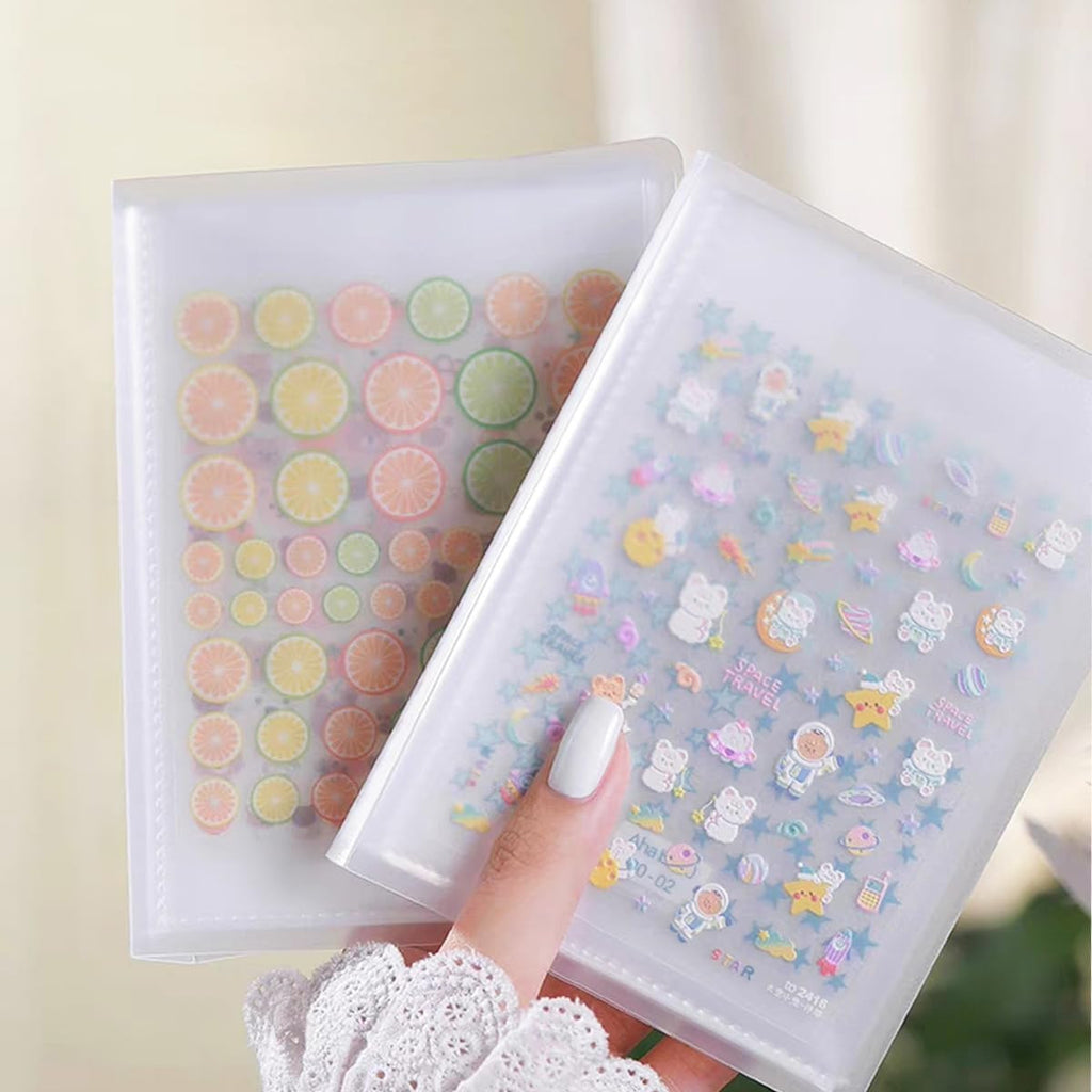 Nail Sticker Organizer Book - 40 Slots Water Decal Storage Case for Nail Art