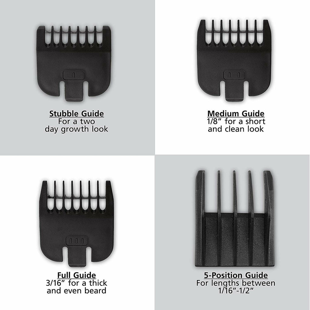 Cordless Nose Ear & Body Hair Trimmer Set with Multiple Guides and Bonus Personal Trimmer