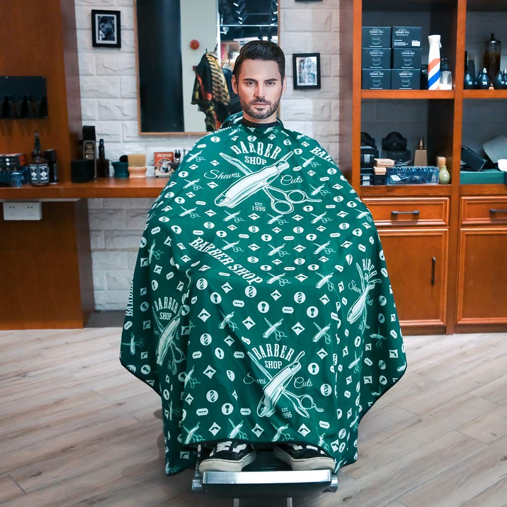 Professional Hair Cutting Cape with Adjustable Snap Closure - Waterproof Salon Cape