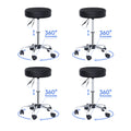 Hydraulic Salon Rolling Stool Adjustable Swivel Chair with Wheels - Black