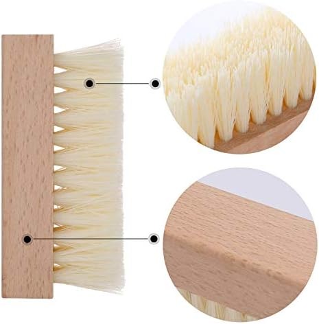 4 Pack Wooden Nail Brushes for Hand & Nail Cleaning - Non-Slip Grip
