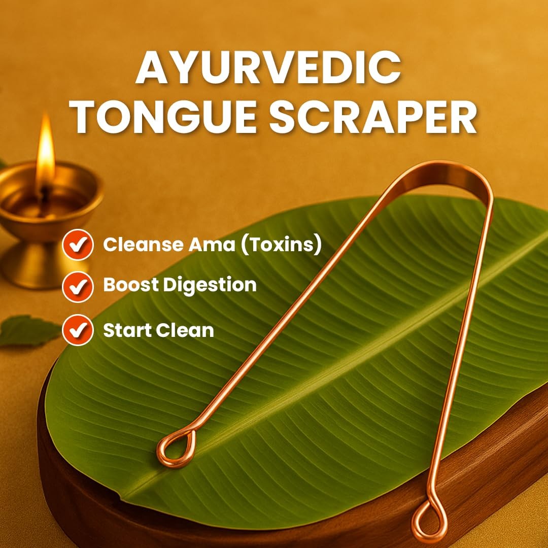 Copper Tongue Scraper Set for Oral Hygiene - 4 Pack Metal Mouth Cleaners